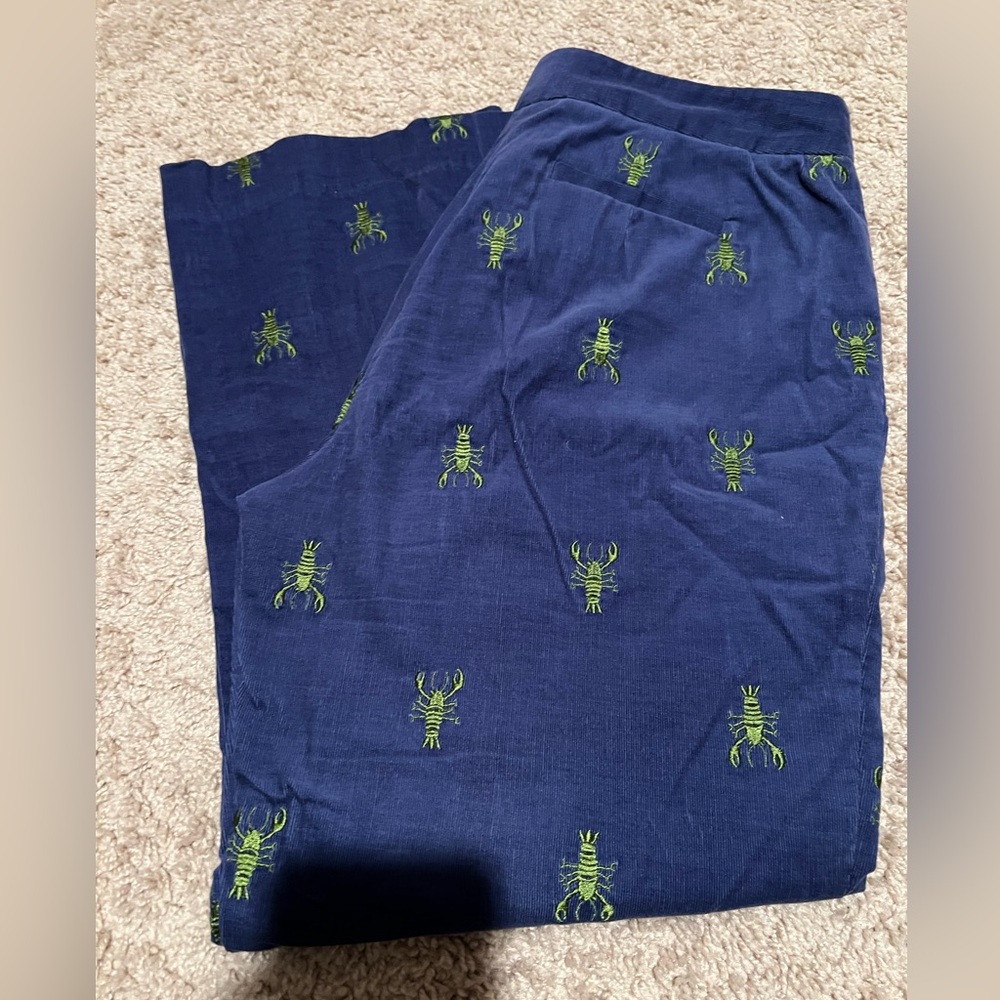 Lilly Pulitzer Navy Pants with Green Print